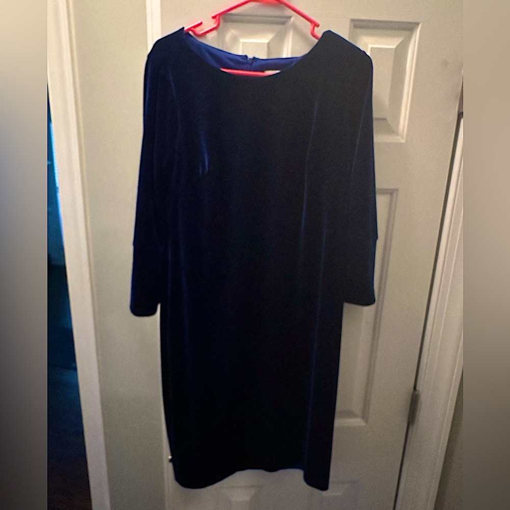 Calvin Klein Blue Velvet Dress